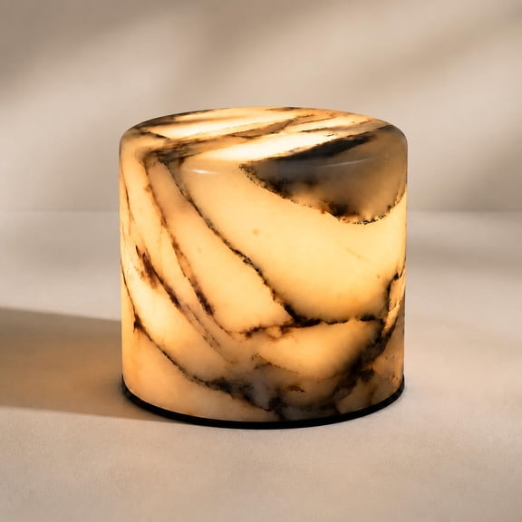 Marble Touch Lamp, Cordless Rechargeable Stone Night Light for Bedside, Stepless Dimming, USB-C, Sealed Marble
