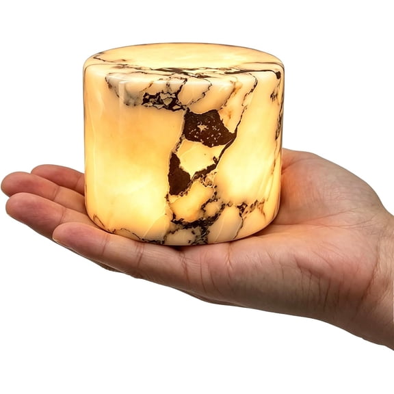 Marble Touch Lamp, Natural Stone Marble Lamp Night Light Touch with 1 or 4 Color Changing Modes, Rechargeable Decorative Marble Table Lamp for Bedside & Office Ambient (Monochrome Version)
