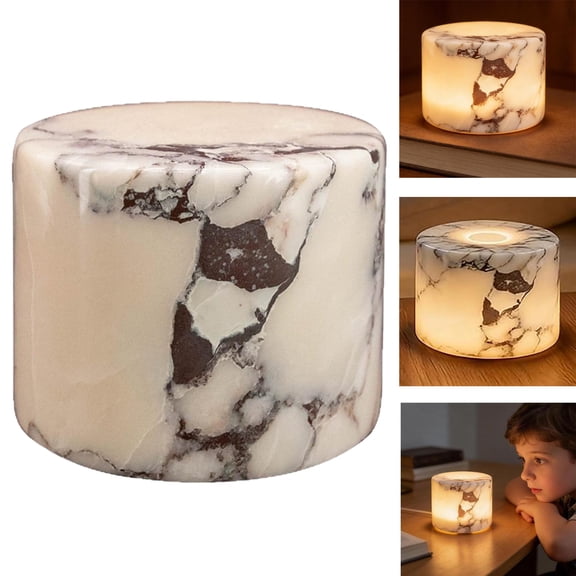 Marble Touch Lamp Night Light,Rechargeable LED Stone Bedside Table Lamps, Dimmable Natural Onyx Tap Light,Wireless Home Bedroom Decor,Decorative Warm Ambient Portable Lamps for Rechargeable