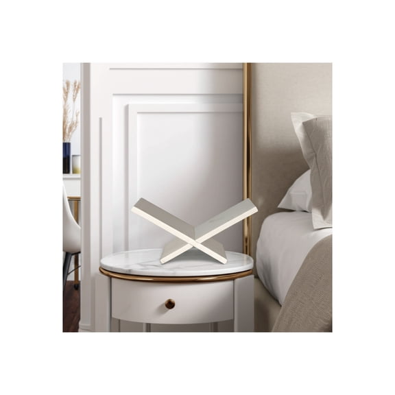 Marble Tray Stone Decorative Intersecting Slab Design Modern Glam for Home Office Living Room Bedroom - 6" White