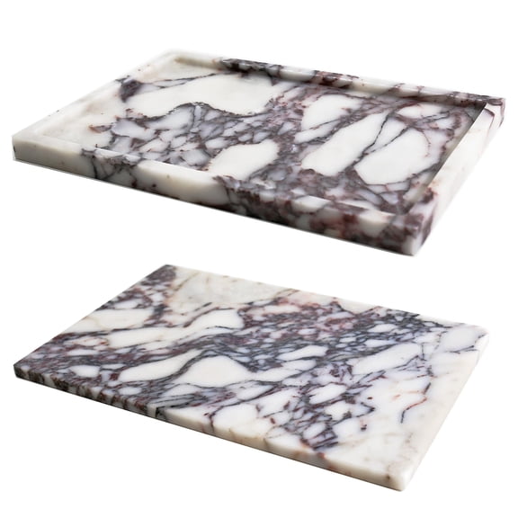 Marble Tray-viola Tablet Set, 11" x 7.5" x 0.7" Serving Tray