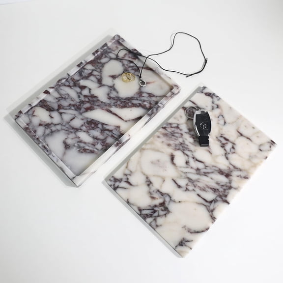 Marble Tray-viola Tablet Set 11" x 7.5" x 0.7" Serving Tray