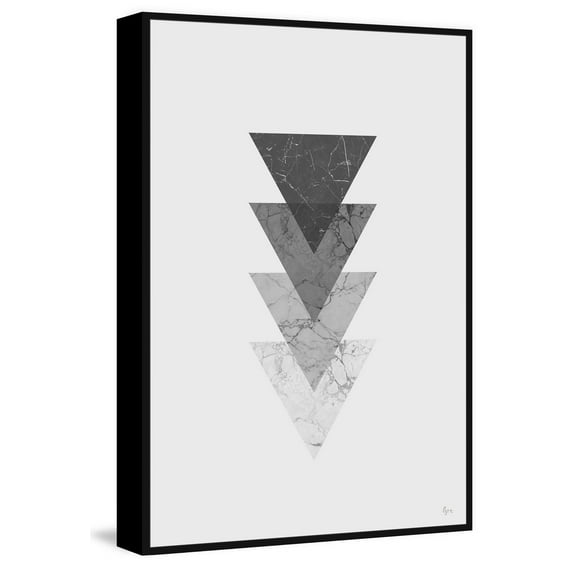 Marble Triangles Floater Framed Painting Print on Canvas