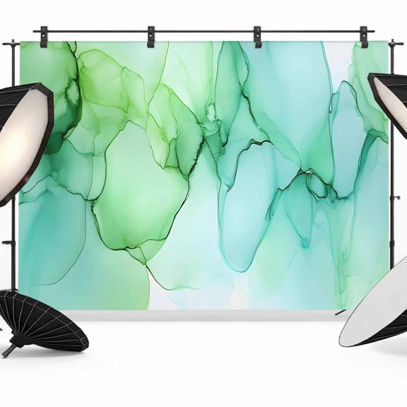 Marble Turquoise Backdrop for Photography, Green Gradient Modern Cracked Art Photo Backdrop Portrait Background Party Banner Photo Backgrounds for Studio Booth Props, 12x8ft