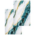 thumbnail image 1 of Marble Turquoise Kitchen Dish Towels for Drying Dishes Set of 2, Gold Foil Ceramic Style Crack Scratch Waffle Weave Microfiber Hand Tea Bathroom Towels Quick Dry & Absorbent Towel 15.7x23.6, 1 of 7