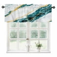 thumbnail image 1 of Marble Turquoise Kitchen Valances for Windows 42x12 Inch Kitchen Curtains Valances Rod Pocket Gold Foil Ceramic Style Crack Scratch Bathroom Window Valances for Window Treatment Decor, 1 of 6