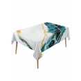 thumbnail image 1 of Marble Turquoise Table Cloth, Gold Foil Ceramic Style Crack Scratch Waterproof Tablecloth for Rectangle Tables, Reusable Washable Fabric Table Cover for Restaurant Kitchen Dining Tables 54"x108", 1 of 6