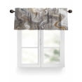 thumbnail image 1 of Marble Valances for Windows Abstract Fluid Art Grey Brown Marble Texture Modern Valance Rod Pocket Short Window Treatments Curtains for Kitchen Bathroom Living Room Bedroom, 42 x 18 Inch, 1 of 7