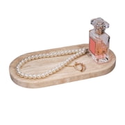 Marble Vanity Tray for Bathroom Counter, 10"x5" Travertine Decorative Tray for Perfume, Candles, Stone Jewelry Dish Tray
