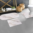 thumbnail image 1 of Evideco French Home Goods Elemental Marble Vein Beige, Gold Luxury and Glam Gold Polyester/PU/Rubber Bath Rugs, Set of 3, Non-Slip Backing (3 Count), 1 of 11