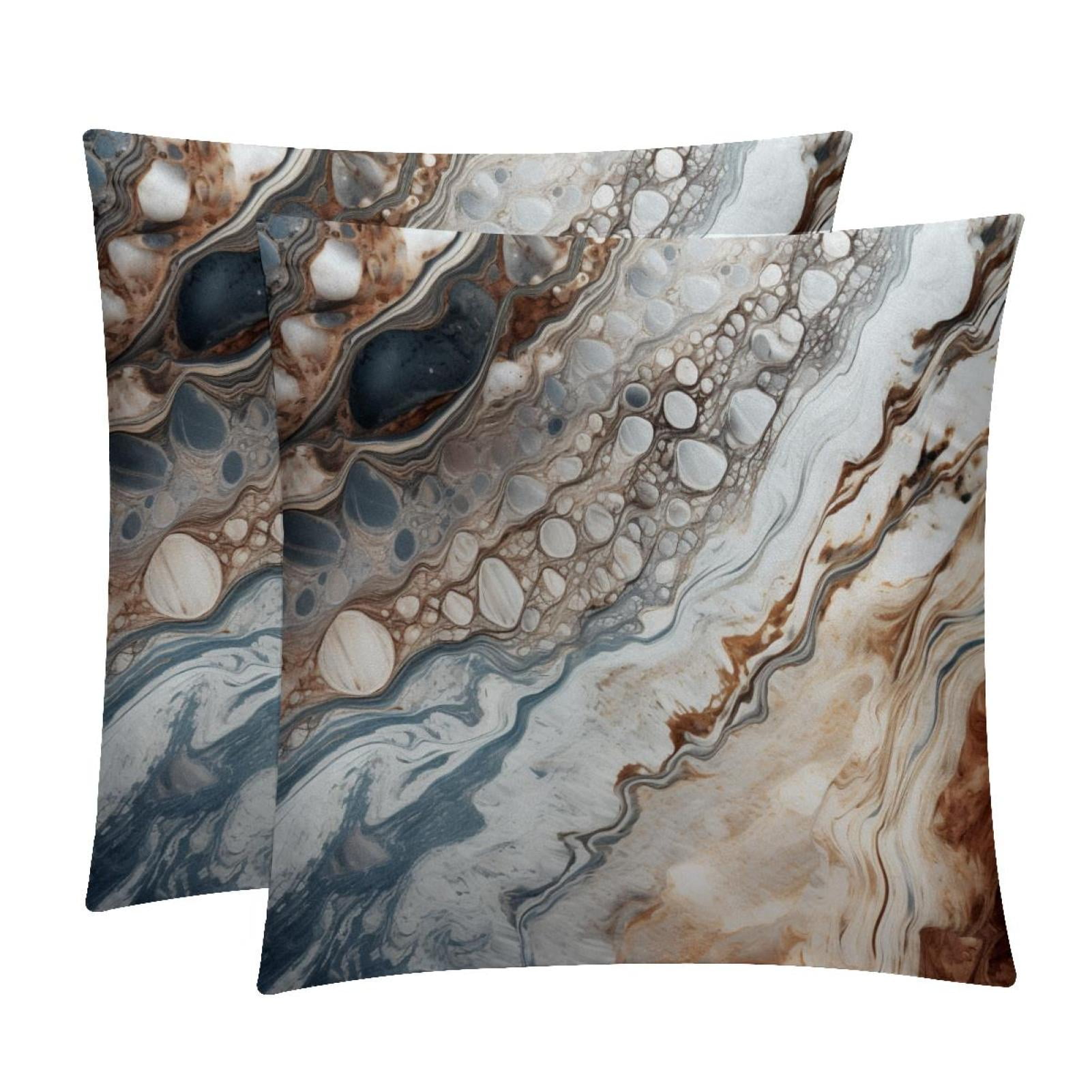Marble Velvet Decorative Throw Pillow Inserts Set of 2, Chair Pillow