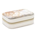 thumbnail image 1 of Marble Velvet Travel Organizer with Removable Compartment - Portable Jewelry Necklace Organizer Box - Gift, 1 of 7