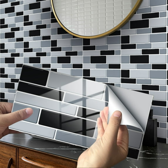 Marble Wall Sticker Verdsylv Marble Pattern Wall Tile Sticker - 20X10Cm Luxury Crystal Finish, Easy-Adhesive 2D Decal for Kitchen & Bathroom Upgrade, Tile Decalk