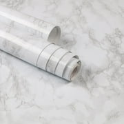 Marble Paper,24 x 40 inch Self Adhesive Wallpaper Waterproof Gloss PVC Vinyl, Oil Proof,Marble White Granite Paper,Marble Vinyl Paper for Furniture Cover Surface,Countertop,Kitchen,Shelf Liner