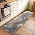 thumbnail image 1 of Marble Washable Area Rug 2x6 Abstract Fluid Art Grey Brown Marble Texture Modern Low-Profile Area Rugs with Non Slip Backing Indoor Floor Carpet for Entrance Living Room Bedroom Home Office, 1 of 9