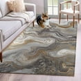thumbnail image 1 of Marble Washable Area Rug 3x5 Abstract Fluid Art Grey Brown Marble Texture Modern Low-Profile Large Area Rugs with Non Slip Backing Indoor Floor Carpet for Entrance Living Room Bedroom Home Office, 1 of 9