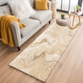 thumbnail image 1 of Marble Washable Runner Rugs 2'x6', Abstract Fluid Art Beige Brown Marble Texture Modern Low Pile Throw Entryway Rug Non-Slip Sturdy Edge Binding Carpet for Indoor Bedside Entrance Bedside, 1 of 9