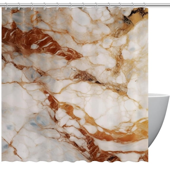 Marble Waterproof Shower Curtain Set with Hook, Printed Design for Bathroom Decoration - Shower Curtain Sets