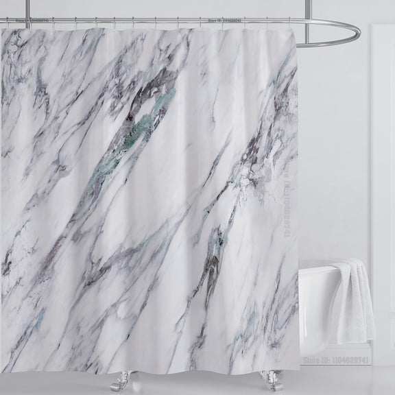 Marble Waterproof Shower Curtain Waterproof Shower Curtain for Bathroom Decor Printed Washable Shower Curtain with Hooks
