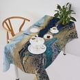 thumbnail image 1 of Marble Waterproof Tablecloth,Abstract Blue Marble Fake Stone Liquid Gold Foil and Glitter Reusable Oil-Proof Table Cover for Kitchen Dining Room Party Holiday Celebration Rectangle-60 x120, 1 of 6