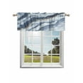thumbnail image 1 of Marble White Blue Curtain Valance for Windows/Living Room/Kitchen/Bathroom/Café, Short Rod Pocket Tier Curtain Window Treatment Panel Modern Abstract Art Ink Painting Topper Curtain 42''x18'', 1 of 6