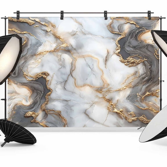 Marble White Gold Backdrop for Photoshoot,Photography Photo Studio Background Wall Backdrop,Abstract Modern Geometric Printed Back Drop Banner Panel for Portraits Wedding Party Live Streaming 12x8Ft