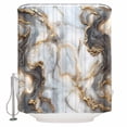 thumbnail image 1 of Marble White Gold Bathroom Shower Curtains with 12 Hooks Polyester Waterproof Shower Curtain for Stalls and Bathtubs Abstract Modern Geometric Printed Decorative Bathroom Privacy Curtain 36x78 Inches, 1 of 8
