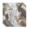 thumbnail image 1 of Marble White Gold Cloth Napkins, Abstract Modern Geometric Printed Washable and Reusable Dinner Napkins Set of 4, Table Napkin for Kitchen Party Birthday Wedding Hotel Housewarming 20"x20", 1 of 9