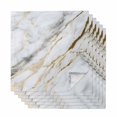 thumbnail image 1 of Marble White Gold Cloth Napkins, Modern Abstract Geometric Washable and Reusable Dinner Napkins Set of 6, Table Napkin for Kitchen Party Birthday Wedding Hotel Housewarming 20"x20", 1 of 8