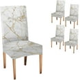 thumbnail image 1 of Marble White Gold Dining Room Chair Covers Set of 4,Stretch Parsons Chair Slipcovers Universal Removable Washable Parson Chair Covers for Dining Room,Living Room,Kitchen, 1 of 6