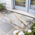thumbnail image 1 of Marble White Gold Door Mat Indoor Outdoor, Abstract Simple Marble Geometric Non Slip Welcome Mat with Rubber Backing, Absorbent Fabric Front Door Mats Entryway Rug for Home Patio Entrance 18"x30", 1 of 9