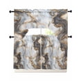 thumbnail image 1 of Marble White Gold Swag Kitchen Curtains Sets for Windows 24 Inch Length, Abstract Modern Geometric Printed Short Window Curtain Panels Swags Valances and Tiers 3 Piece Set for Cafe/Dining Room, 1 of 5