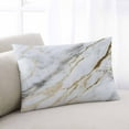 thumbnail image 1 of Marble White Gold Throw Pillow Covers, Modern Abstract Geometric Soft Breathable Pillow Cases with Invisible Zipper for Sleeping, Toddler Pillowcases for Couch Bed Sofa Chair 12x20 Inches, 1 of 6