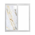 thumbnail image 1 of Marble White Gold Window Privacy Film, Modern Marbles Geometric Static Cling UV Sun Blocking Tint Film Heat Control Windows Films for Bedroom Bathroom, Window Stickers 17.7"x39.3", 1 of 8