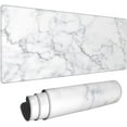 thumbnail image 1 of Marble White Mouse Pad Extended Large Gaming Mousepad XL Big Long Oversized Desk Mat Stitched Edges 31.5 X 11.8 Inch for Home Office, 1 of 6