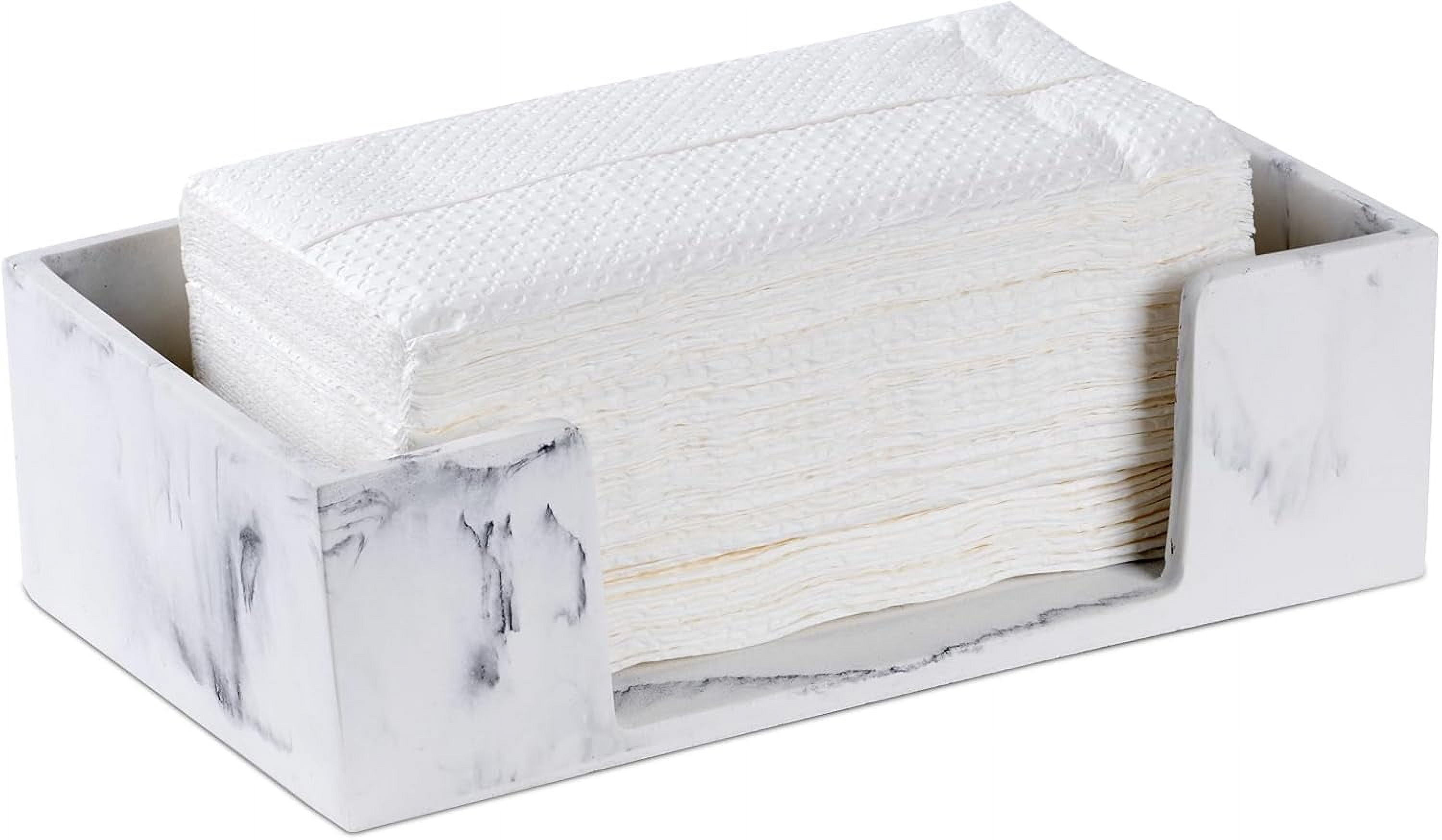 Marble White Napkin Holder for Bathroom, Countertop Paper Towel ...