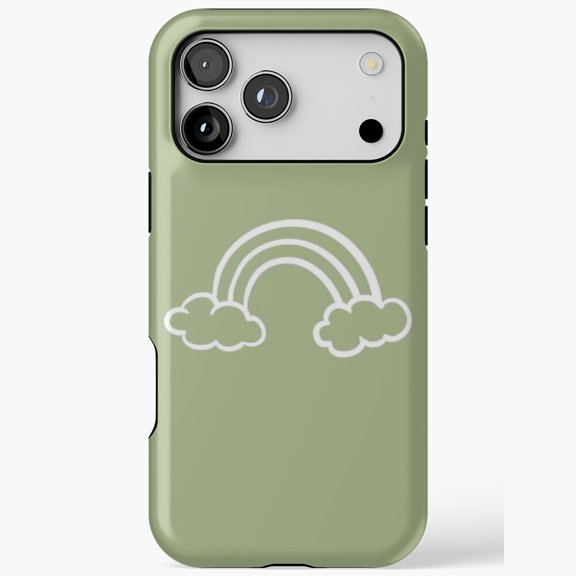 Marble White Rainbow Clouds Design iPhone Case 17 to 11 Pro Max