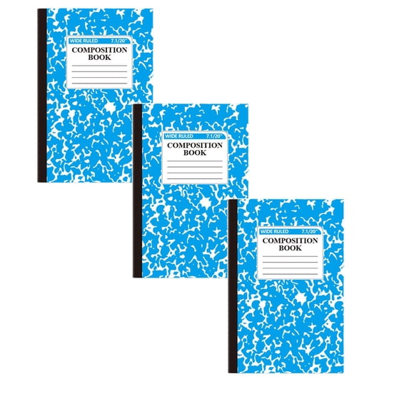 Marble Wide Ruled Composition Notebook,60 Pages (30 Sheets),College Ruled Paper, Primary Color Marble Covers,Composition Notebooks For Work,composition notebook college ruled 60 pages A5 Size (3pc)