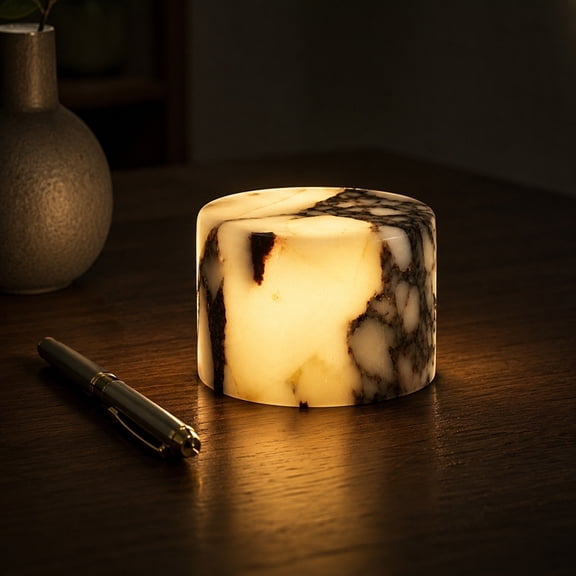 Marble Wireless Charging Lamp, Bluetooth Bedside Night Light, Multi-Color Ambient Bedroom Fixture, Touch Control Table Lamp, Luxury Home Decor
