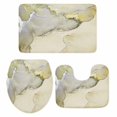 thumbnail image 1 of Marble Yellow Bath Mat 3 Piece Bathroom Rug Set, Modern Abstract Ink Painting Luxury Non Slip Bath Rug Contour Mat and Toilet Lid Cover, Absorbent Shower Mats Soft Bath Rugs and Mats Sets, 1 of 8