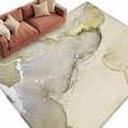 thumbnail image 1 of Marble Yellow Large Area Rugs for Bedroom Living Room, Soft Non Slip Carpet Bedside Rug, Modern Abstract Ink Painting Luxury Rectangular Floor Cover Kitchen Accent Rug 5'x8' for Dining Room/Office, 1 of 9