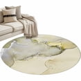 thumbnail image 1 of Marble Yellow Large Area Rugs for Bedroom Living Room, Soft Non Slip Carpet Bedside Rug, Modern Abstract Ink Painting Luxury Round Floor Cover Kitchen Accent Rug 3' for Dining Room/Office, 1 of 9