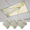 thumbnail image 1 of Marble Yellow Magnetic Fluorescent Light Covers for Ceiling Lights 2x4Ft, Modern Abstract Ink Painting Luxury Office Classroom Kitchen Drop Ceiling Light Covers Lighting Filters Shade Panel 3 Packs, 1 of 9