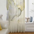 thumbnail image 1 of Marble Yellow Sheer Curtains 63 Inch Length, Light Filtering Voile Curtain Panel, Modern Abstract Ink Painting Luxury Rod Pocket Drapes Window Treatments for Living Room Bedroom 52"x63", 1 of 9