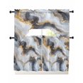 thumbnail image 1 of Marble Yellow White Swag Curtains for Living Room/Bedroom Windows, Modern Abstract Art Ink Painting Kitchen Curtains and Valances Set 36 Inch Length, Light Filtering Swags Valance Curtain Panels, 1 of 5