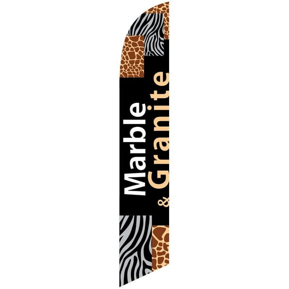 Marble and Granite Sale Feather Banner Swooper Flag - NO WIND REQUIRED - Replacement FLAG ONLY
