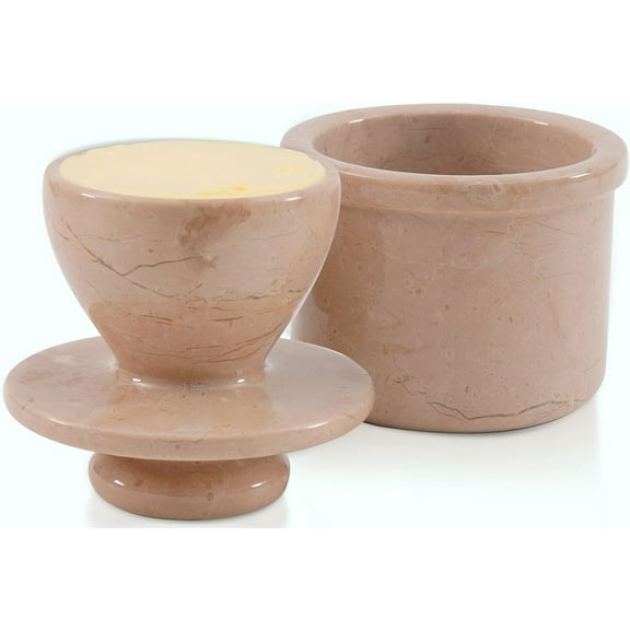 Marble butter jar, 4.25 inches, handmade, French style, ideal butter jar for kitchen countertop decoration, with water jar, a kitchen essential.