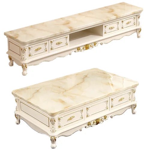Marble coffee table TV cabinet combination modern simple living 