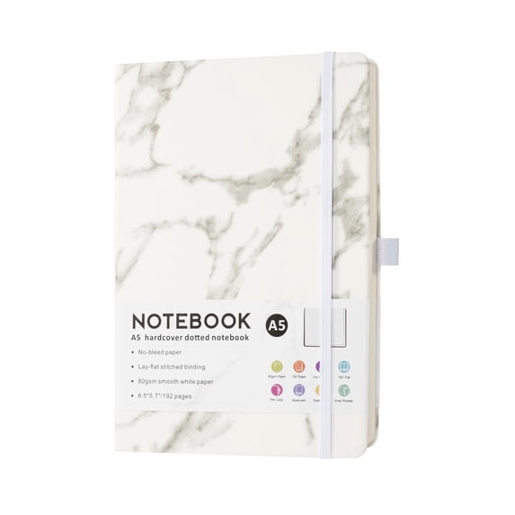 Marble elastic band notebook white Dusknt Notebook Lined Journal Notebook For Women & Men 192 Pages College Ruled Notebook For Writing Note Taking Work 100 GSM Thick Paper Hardcover Journal Medium