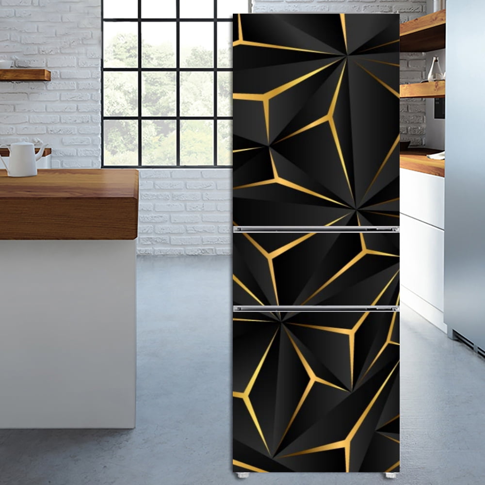 Patterned Refrigerator Marble geometric pattern self-adhesive refrigerator sticker decorative ...